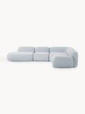 Wolke Modular Bouclé-XL Corner Sofa with Chaise Longue — Pearl Grey