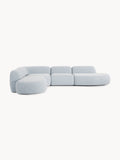 Wolke Modular Bouclé-XL Corner Sofa with Chaise Longue — Mist Grey