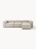 Lennon Modular Sofa (4-seater) in Linen Blend with Ottoman (left/right) — Oatmeal