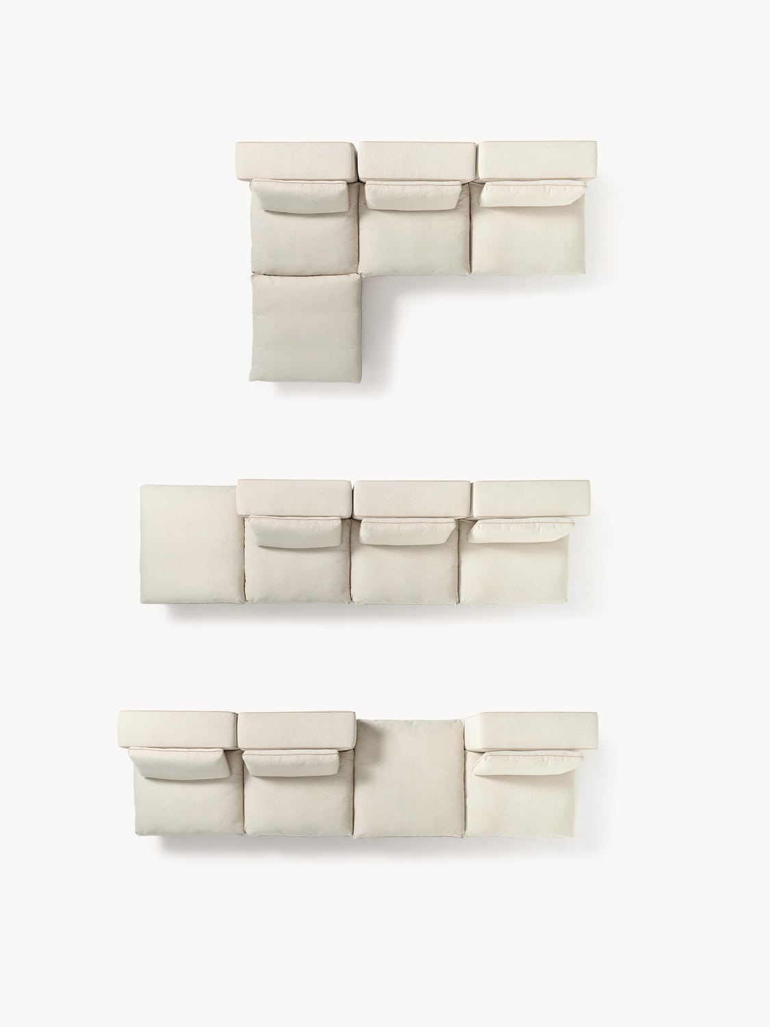 Felix Modular Sofa with Ottoman (left/right) — Light Grey