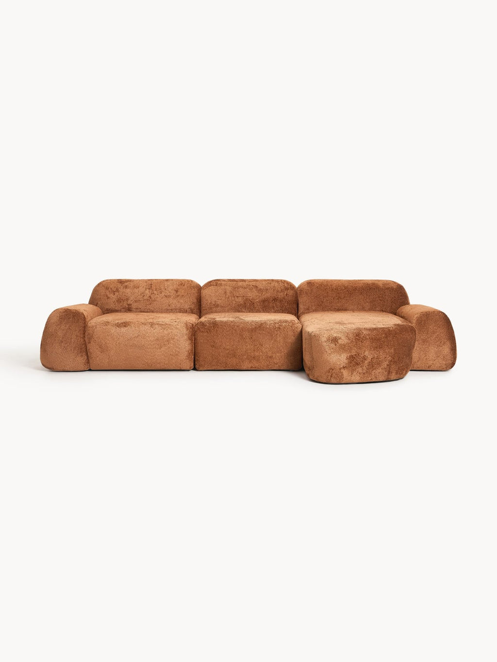 Wolke Modular Teddy Bouclé Corner Sofa (4-seater) — Camel