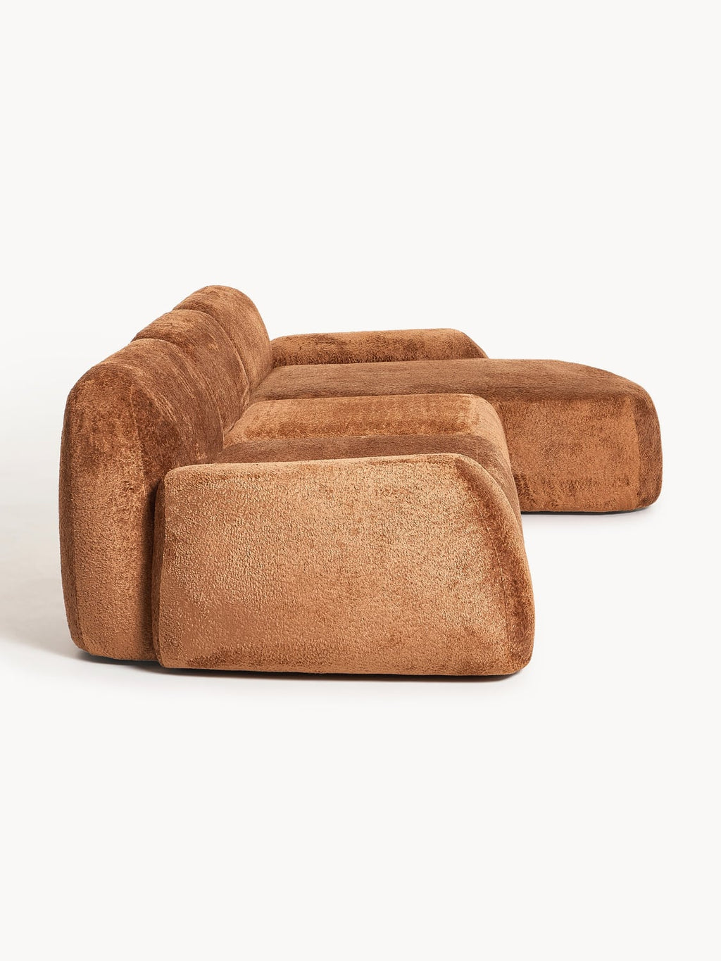Wolke Modular Teddy Bouclé Corner Sofa (4-seater) — Camel