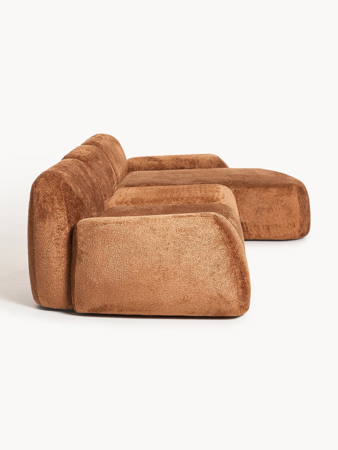 Wolke Modular Teddy Bouclé Corner Sofa (4-seater) — Camel
