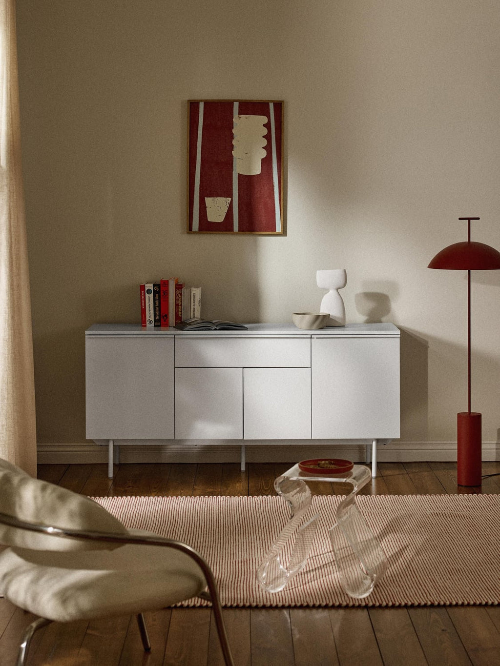 Elona Wooden Sideboard — Ivory