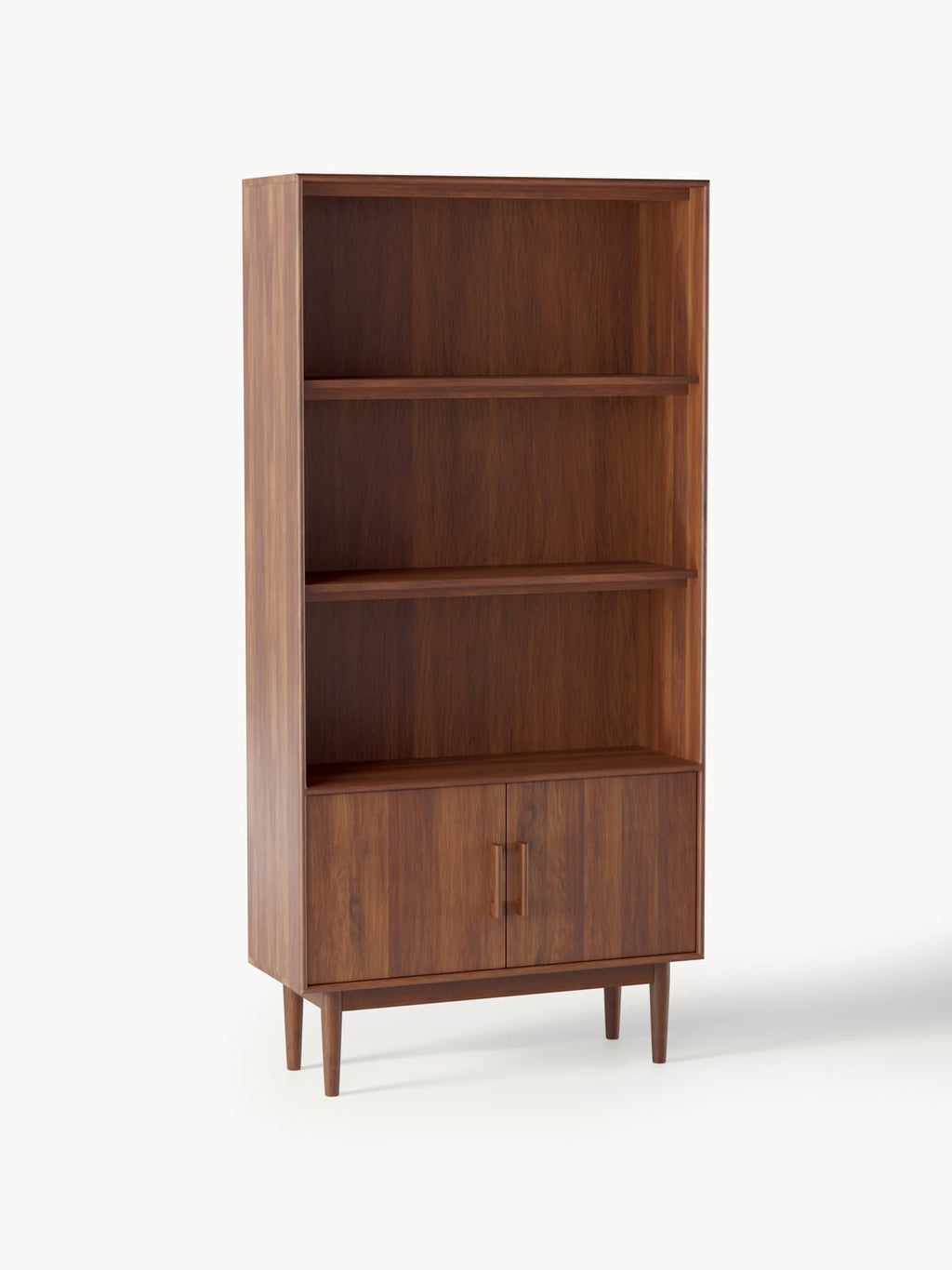 Paul Tall Shelving Unit in Mango Wood — Burgundy