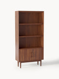 Paul Tall Shelving Unit in Mango Wood — Burgundy