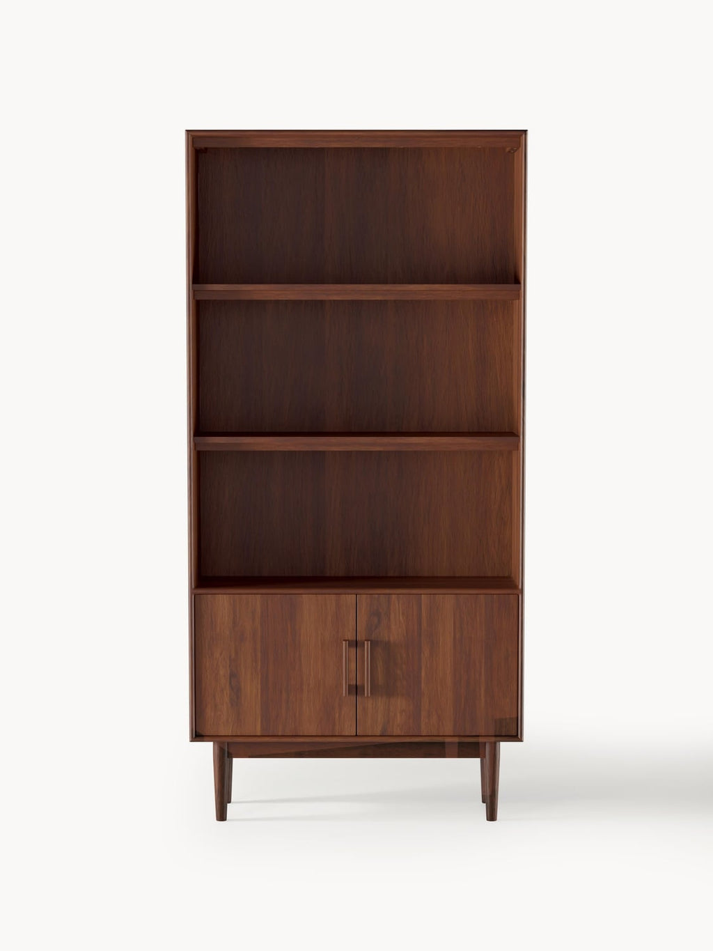 Paul Tall Shelving Unit in Mango Wood — Burgundy