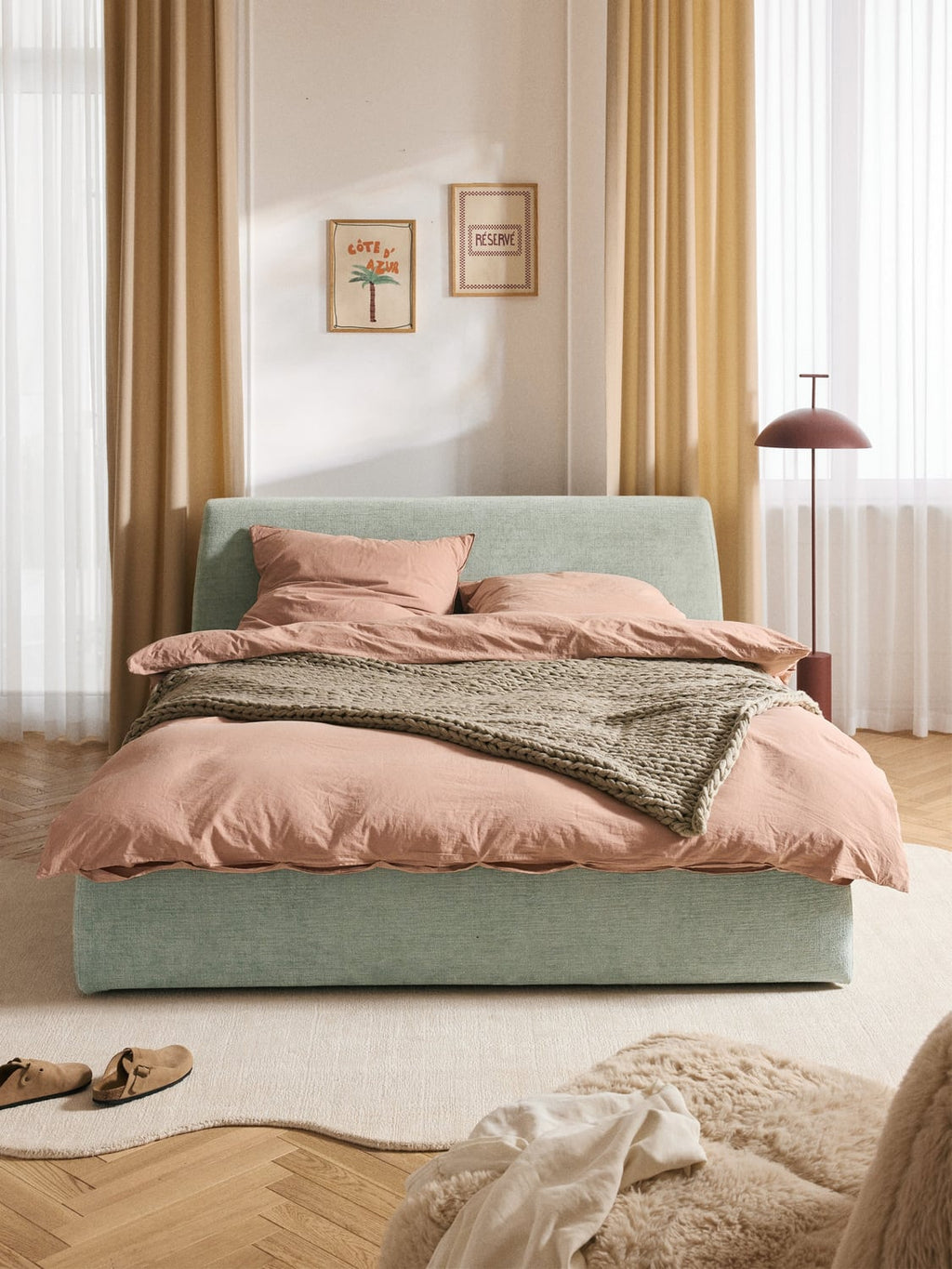 Cloud Upholstered Bed — Dove Grey