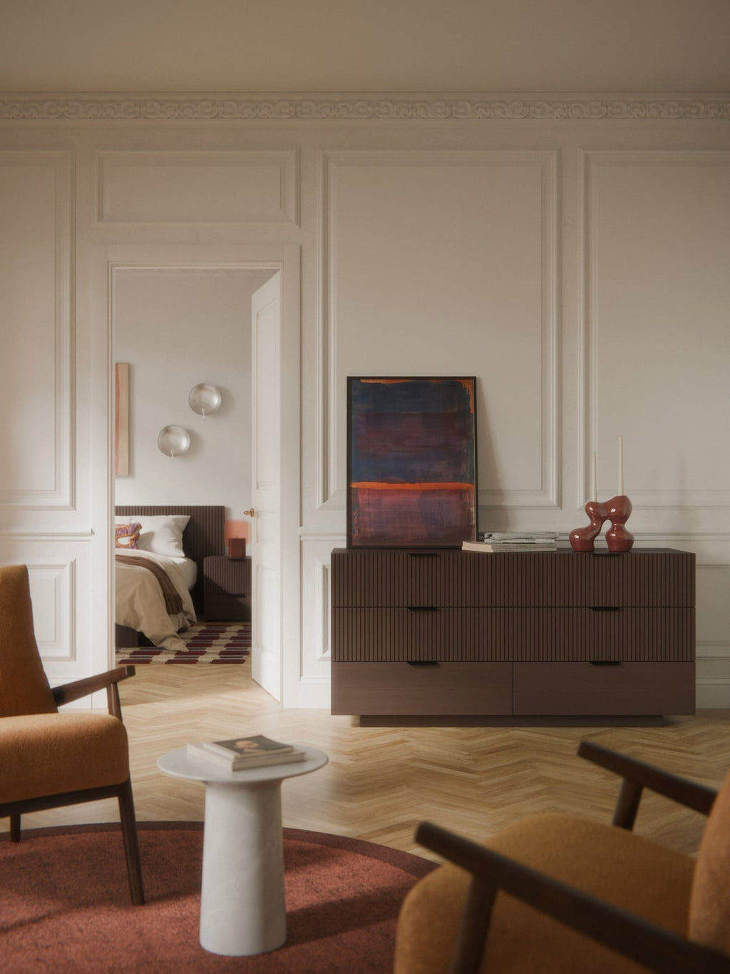 Sato Wood-Chest of Drawers — Chocolate