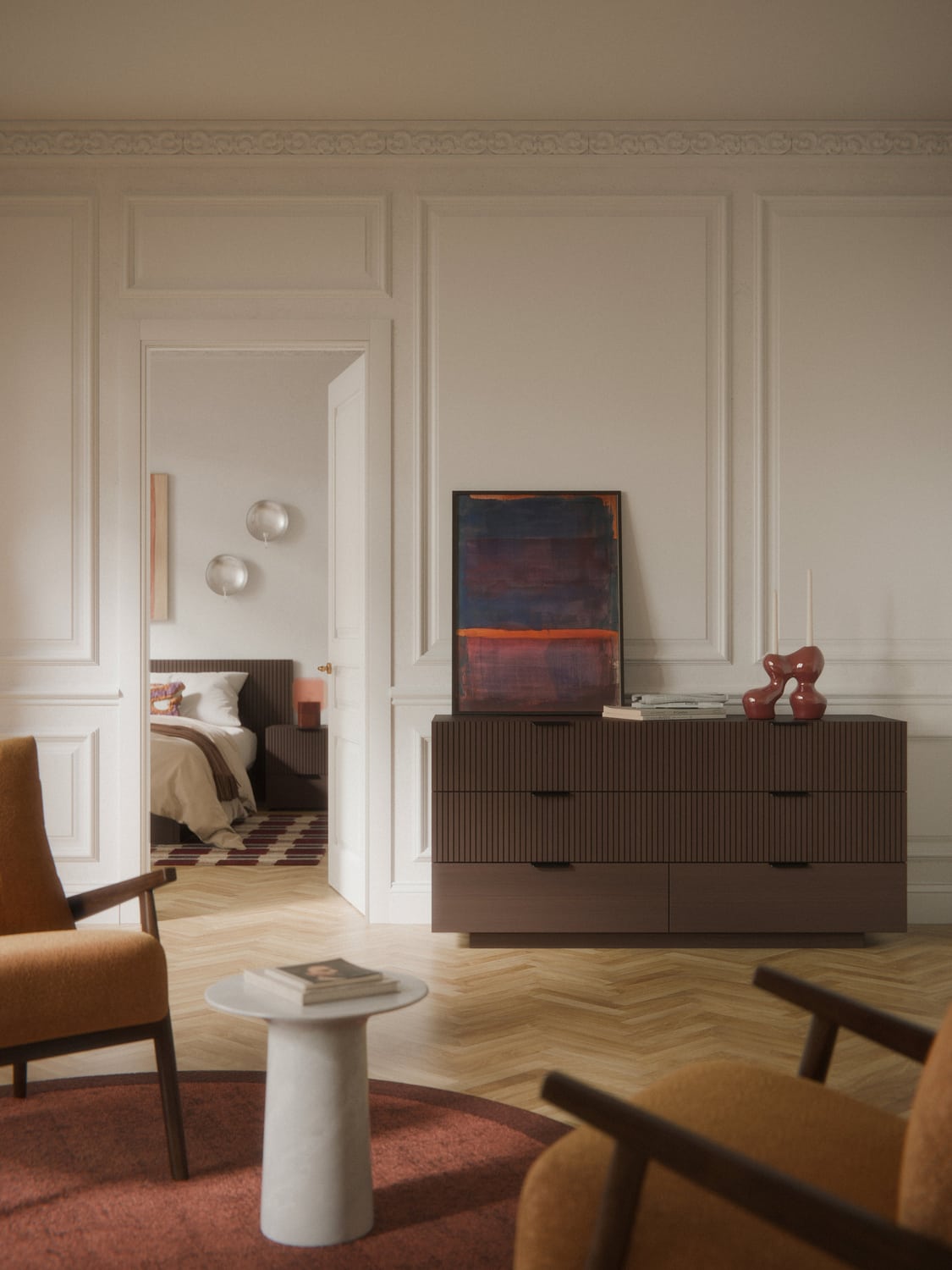 Sato Wood-Chest of Drawers — Chocolate