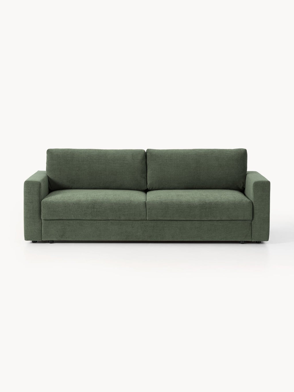 Tasha Velvet-Sofa Bed (3-seater) with Storage — Green