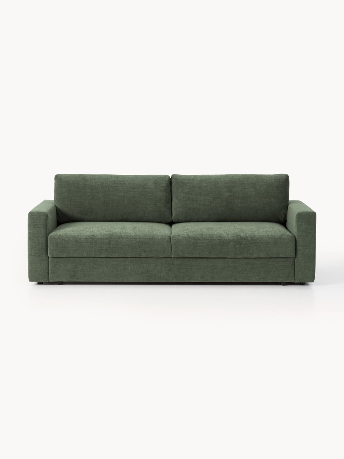 Tasha Velvet-Sofa Bed (3-seater) with Storage — Green