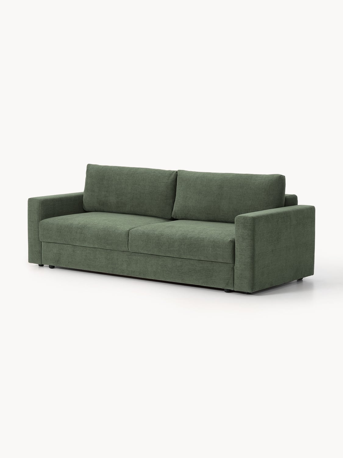 Tasha Velvet-Sofa Bed (3-seater) with Storage — Green