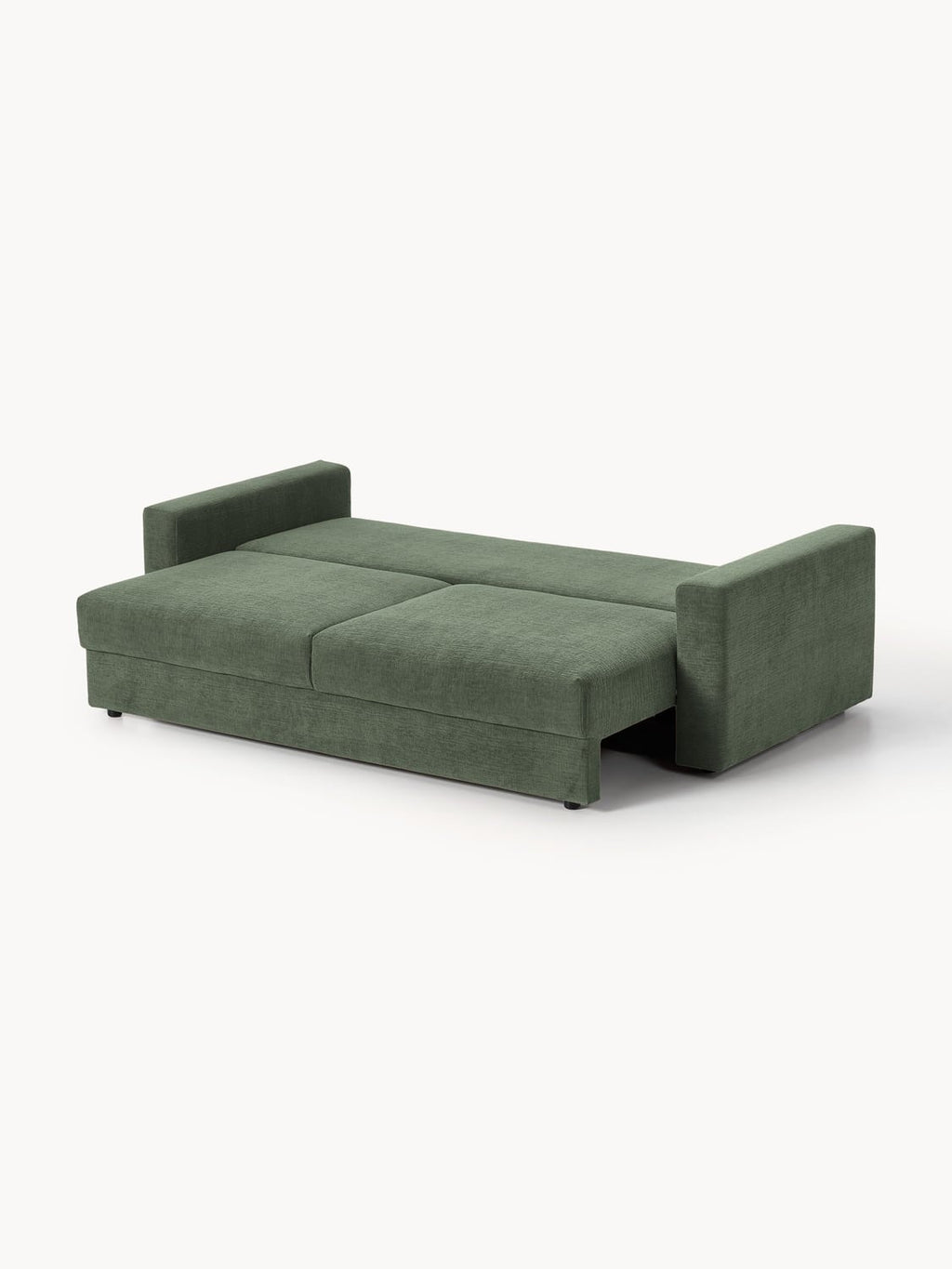 Tasha Velvet-Sofa Bed (3-seater) with Storage — Green