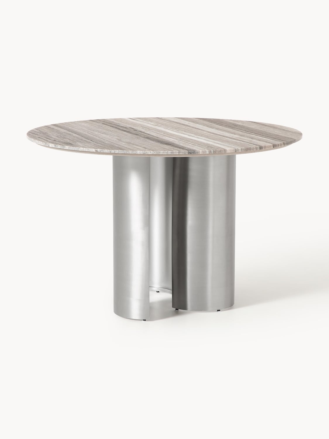 Noam Round Dining Table with Marble Table Top, Ø 120 cm — Lilac