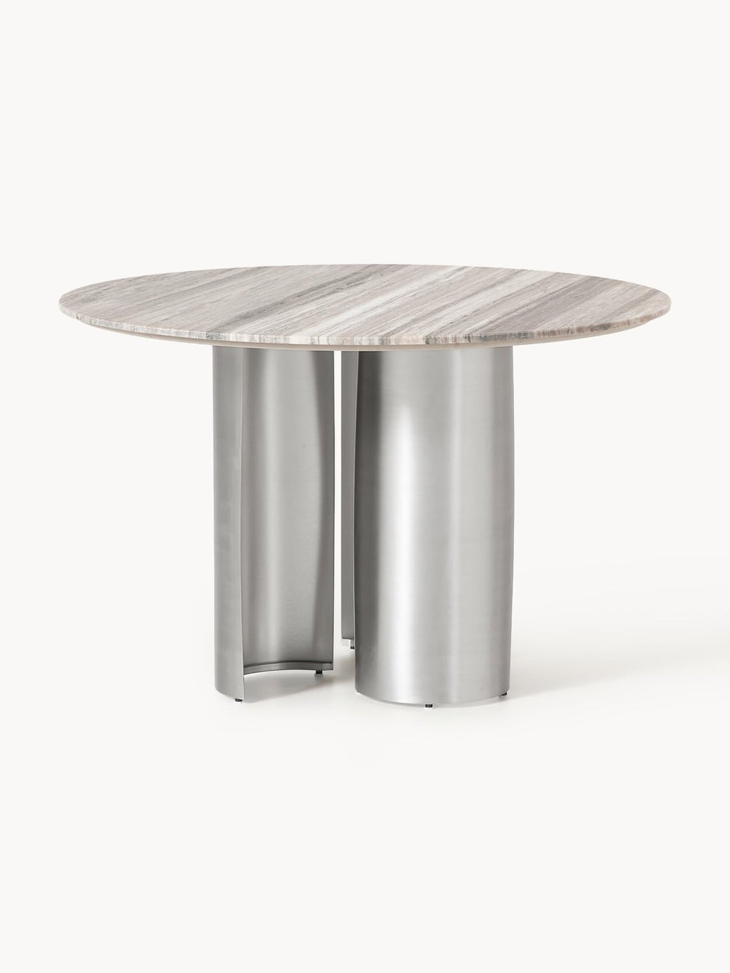 Noam Round Dining Table with Marble Table Top, Ø 120 cm — Lilac
