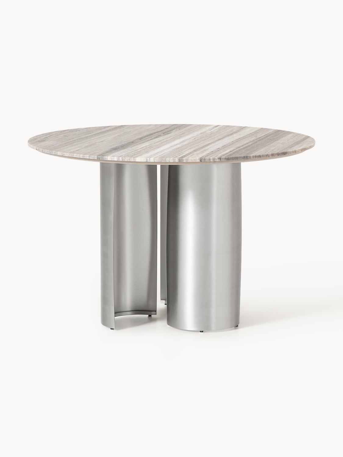 Noam Round Dining Table with Marble Table Top, Ø 120 cm — Lilac