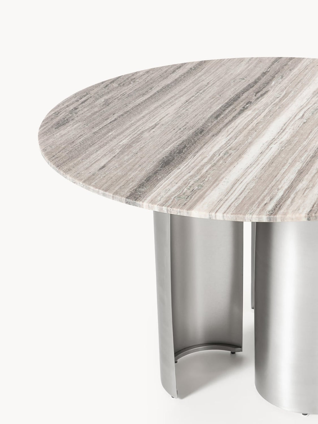 Noam Round Dining Table with Marble Table Top, Ø 120 cm — Lilac