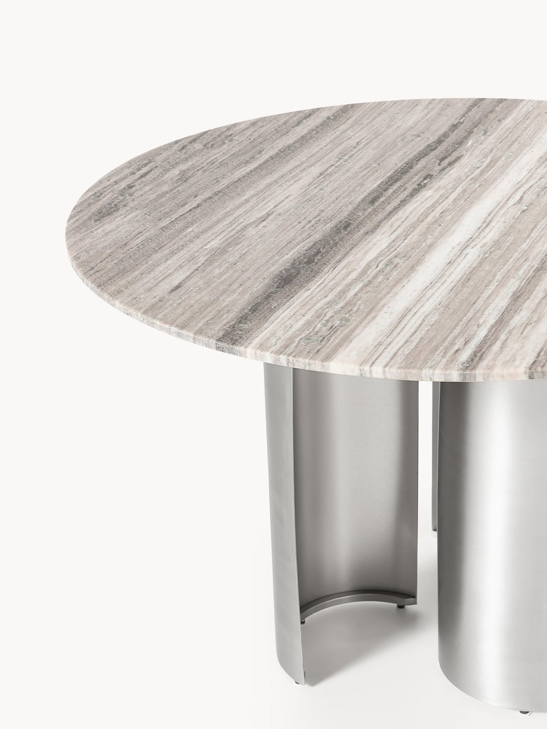 Noam Round Dining Table with Marble Table Top, Ø 120 cm — Lilac