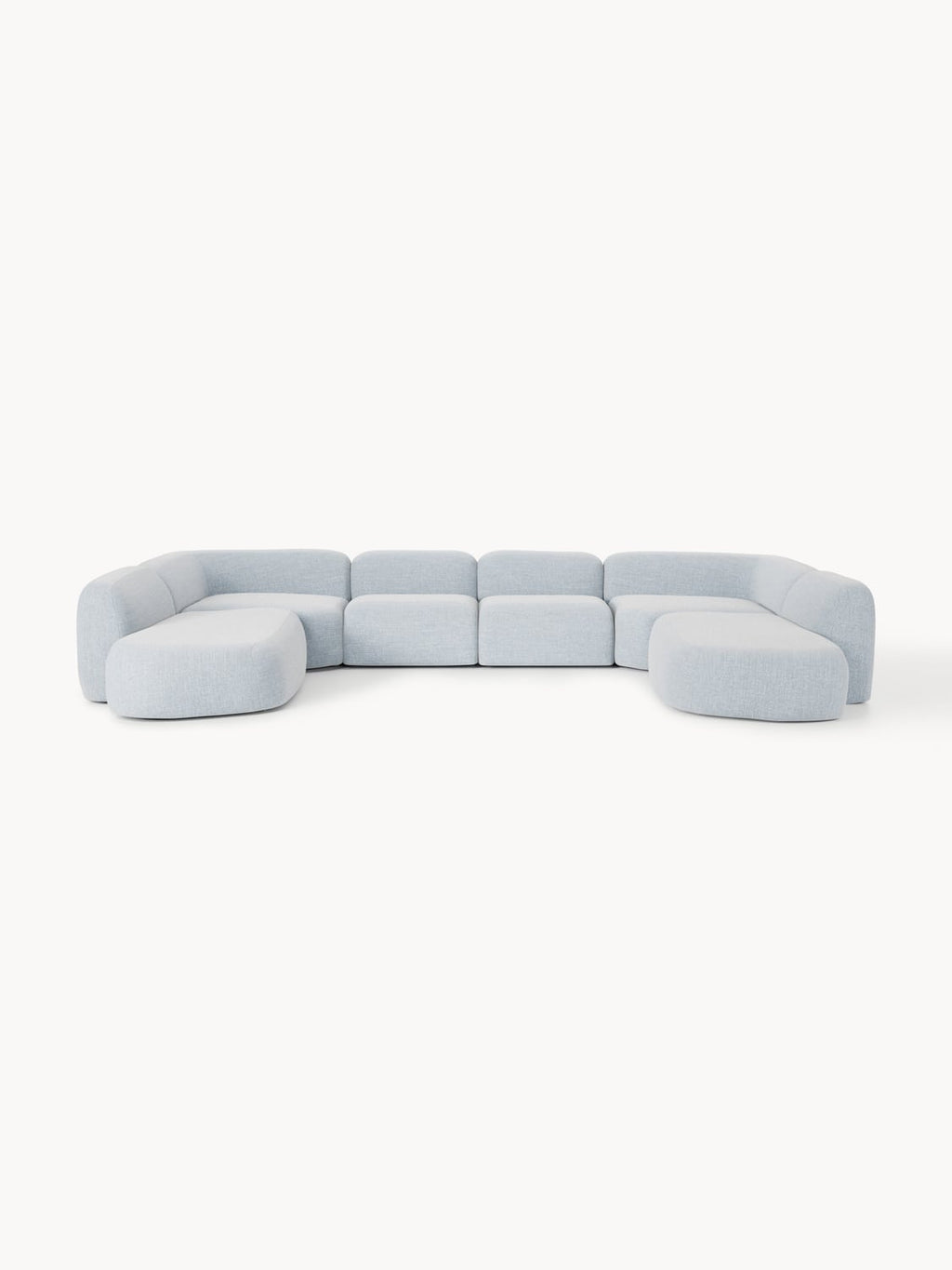 Wolke Modular Bouclé XL Sofa — Pearl Grey