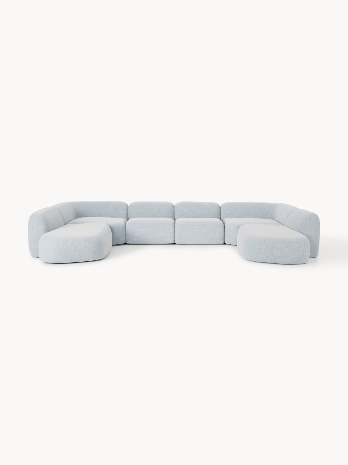 Wolke Modular Bouclé XL Sofa — Pearl Grey