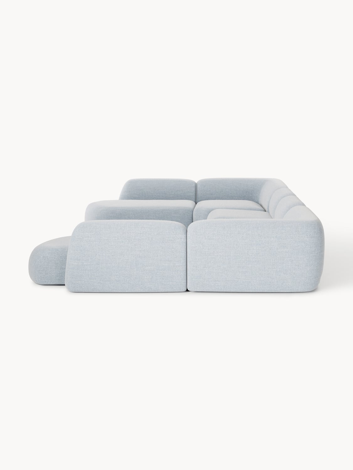 Wolke Modular Bouclé XL Sofa — Pearl Grey