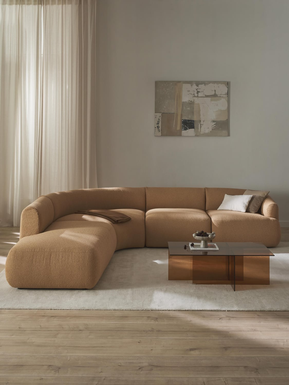 Sofia Modular Bouclé Corner Sofa (4-seater) — Dune