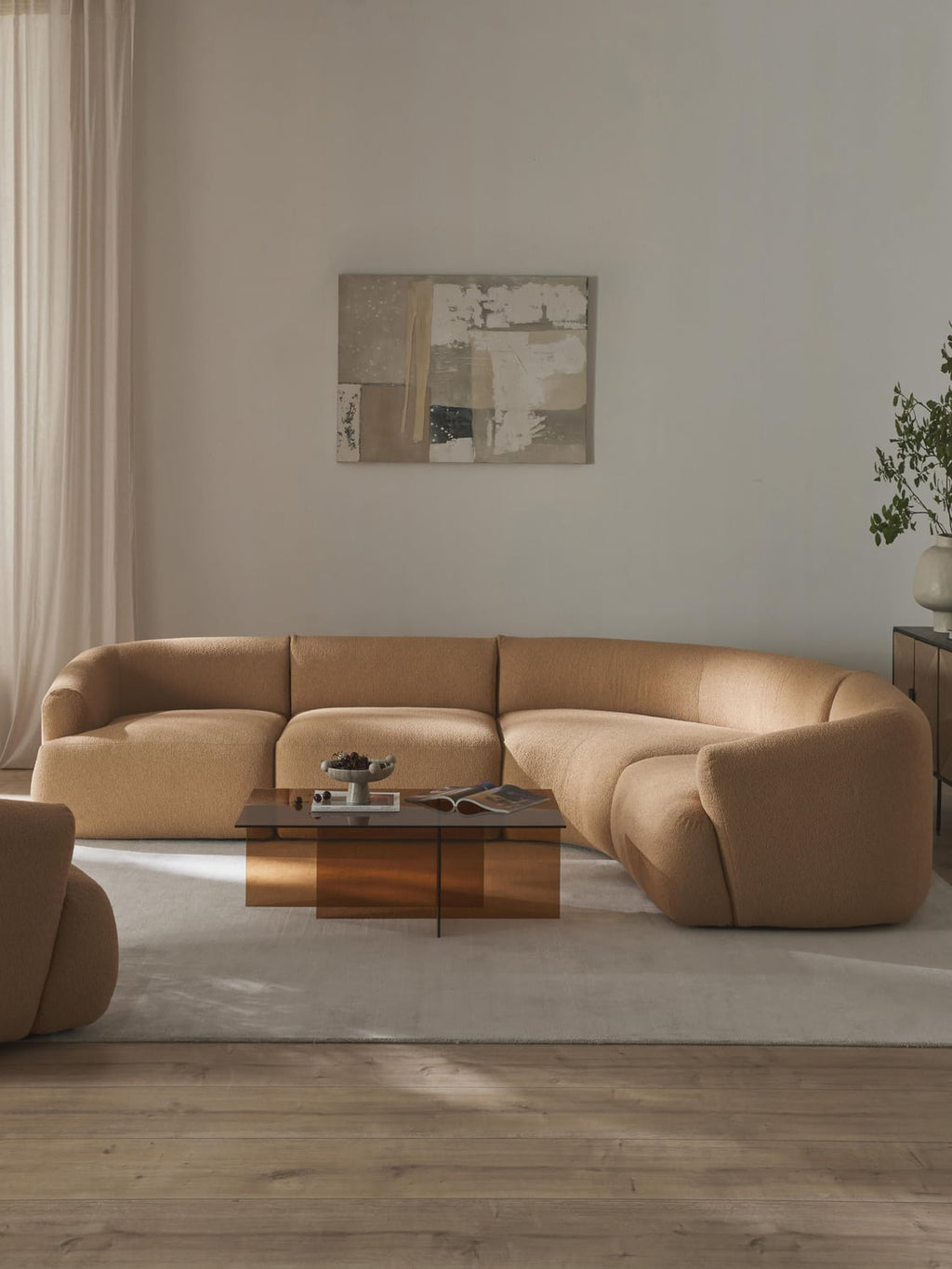 Sofia Modular Bouclé Corner Sofa (4-seater) — Desert Sand