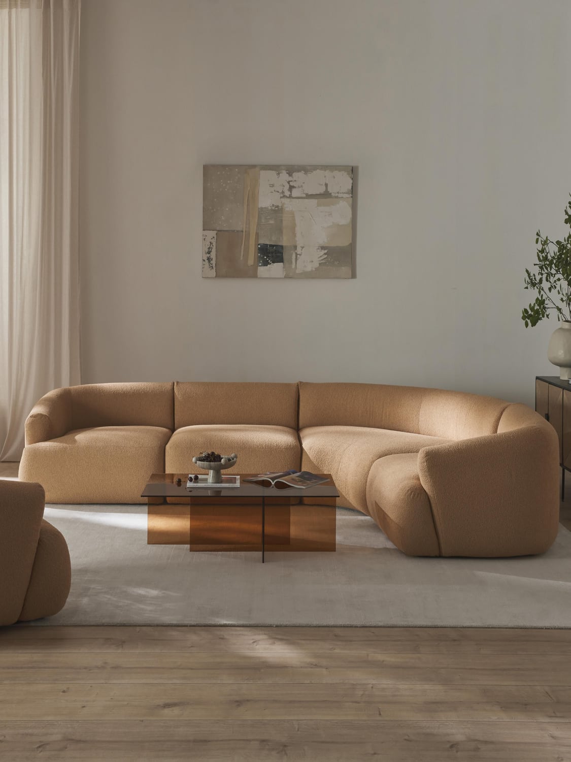 Sofia Modular Bouclé Corner Sofa (4-seater) — Desert Sand