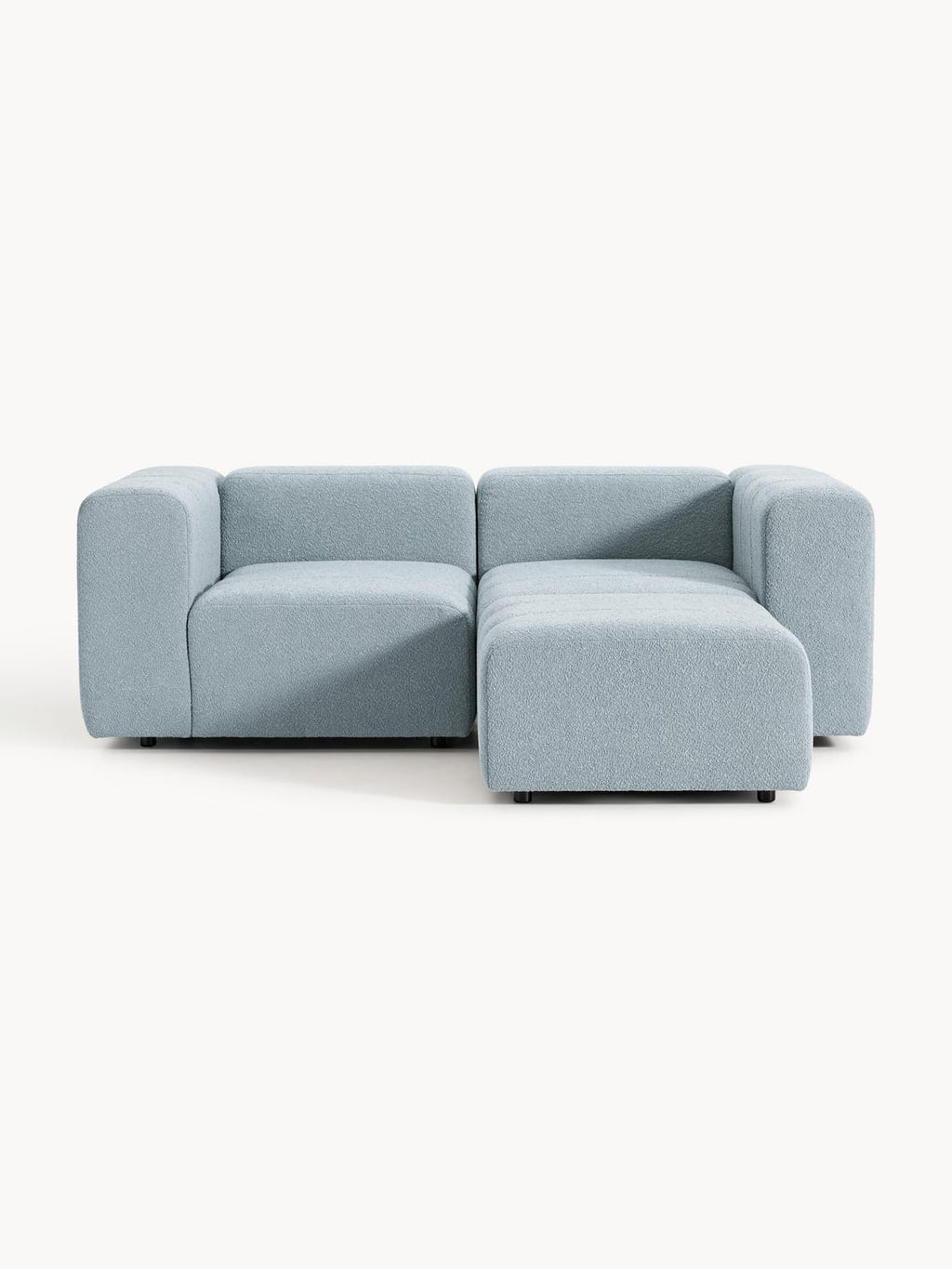 Lena Modular Bouclé Sofa (3-seater) with Ottoman (left/right) — Grey