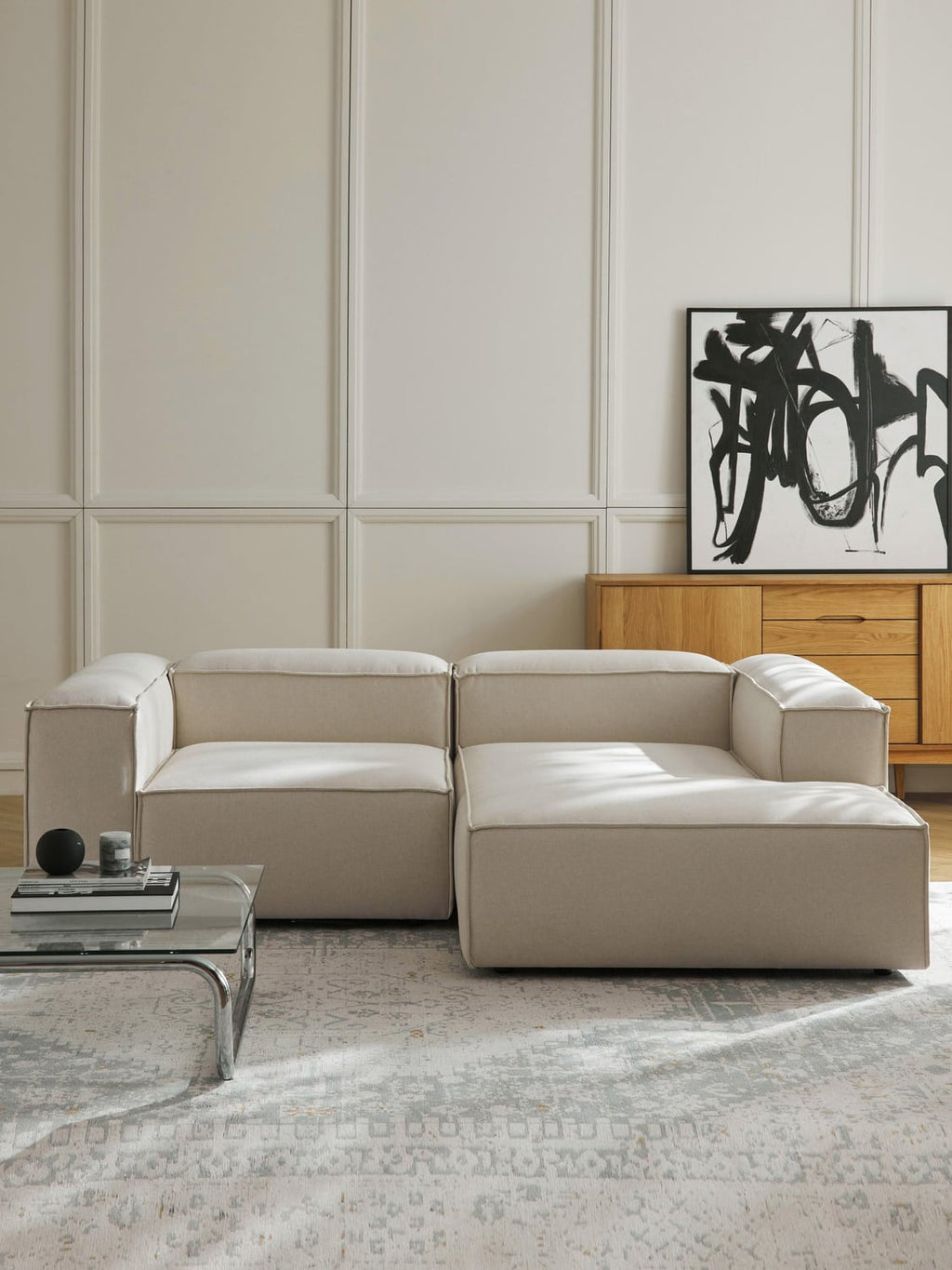 Lennon Ottoman Corner Module — Light Grey
