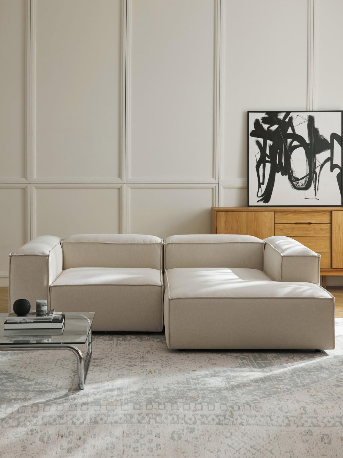 Lennon Ottoman Corner Module — Light Grey