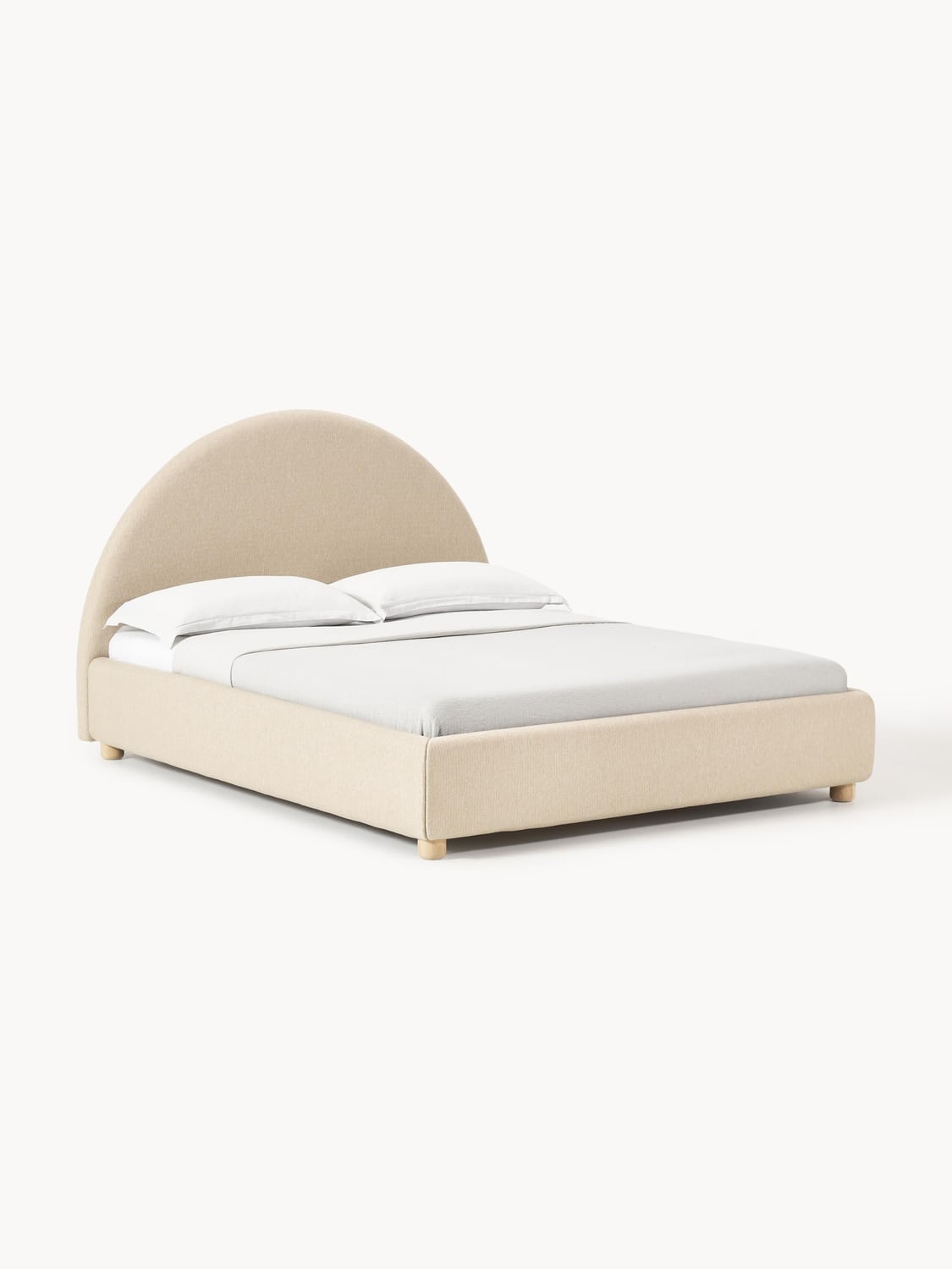 Ebba Upholstered Bed with Storage — Blush