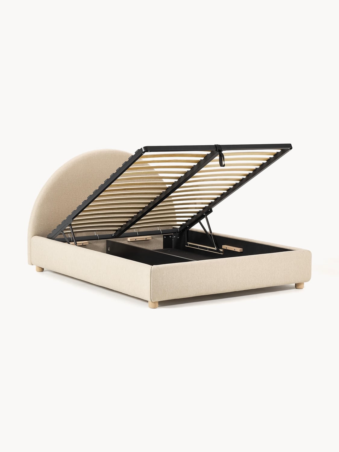Ebba Upholstered Bed with Storage — Blush