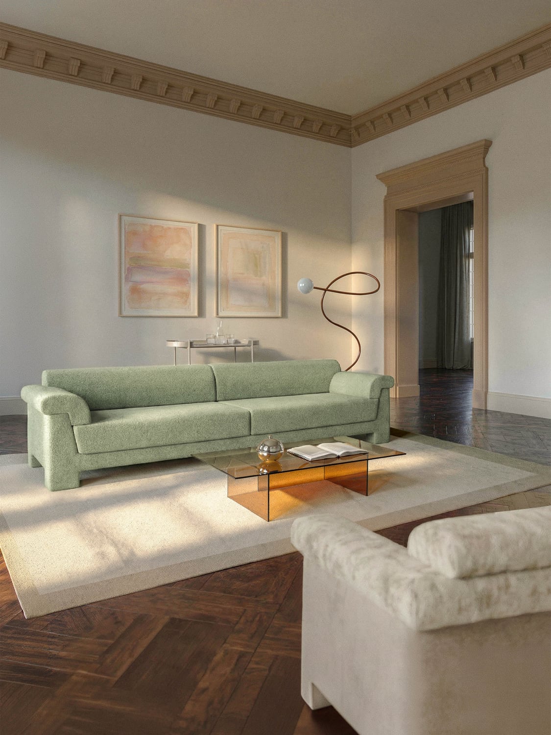 Atlas Bouclé Sofa (4-seater) — Taupe