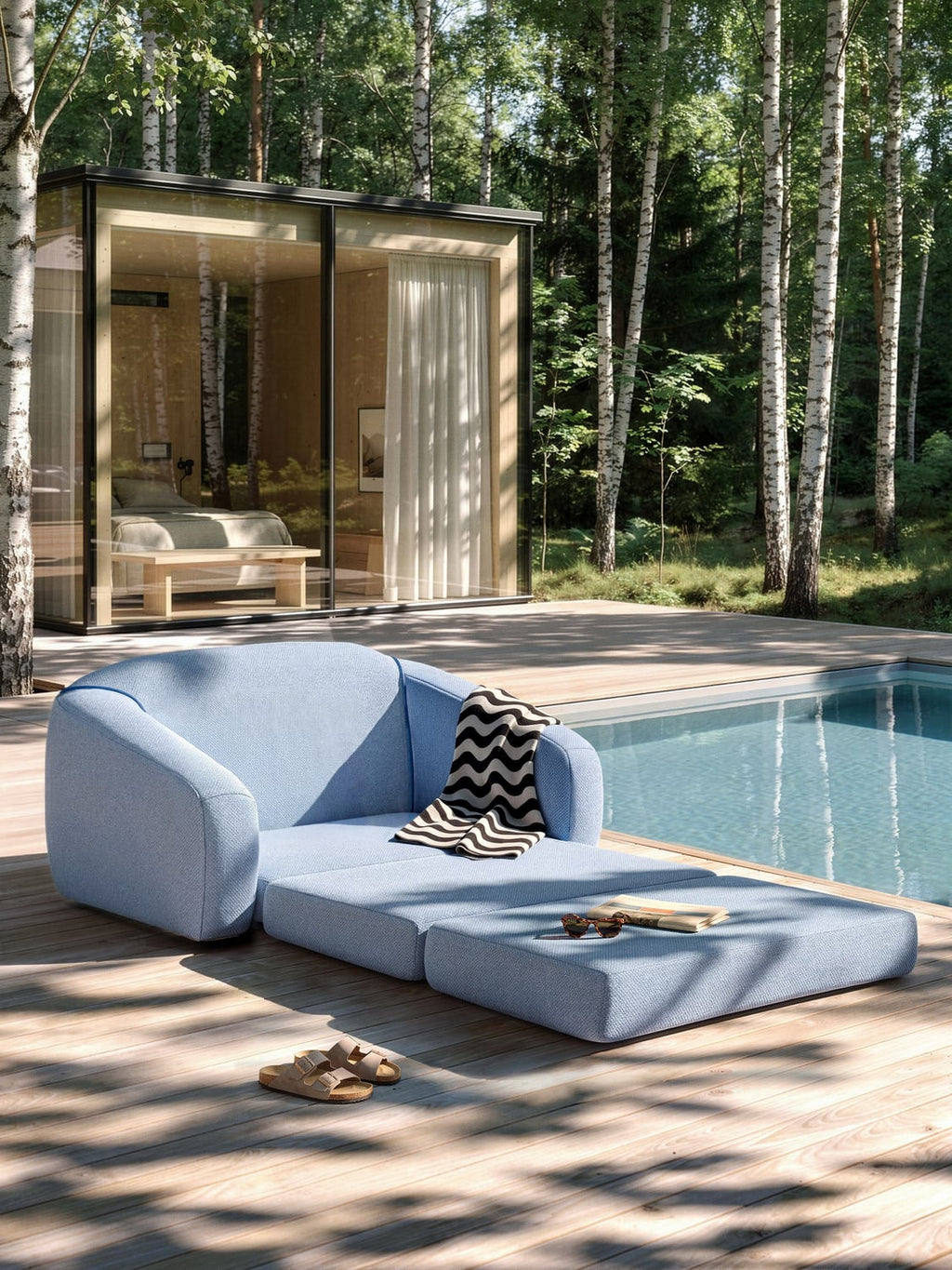 Soleil Garden Sofa / Daybed (2-seater) — Light Blue