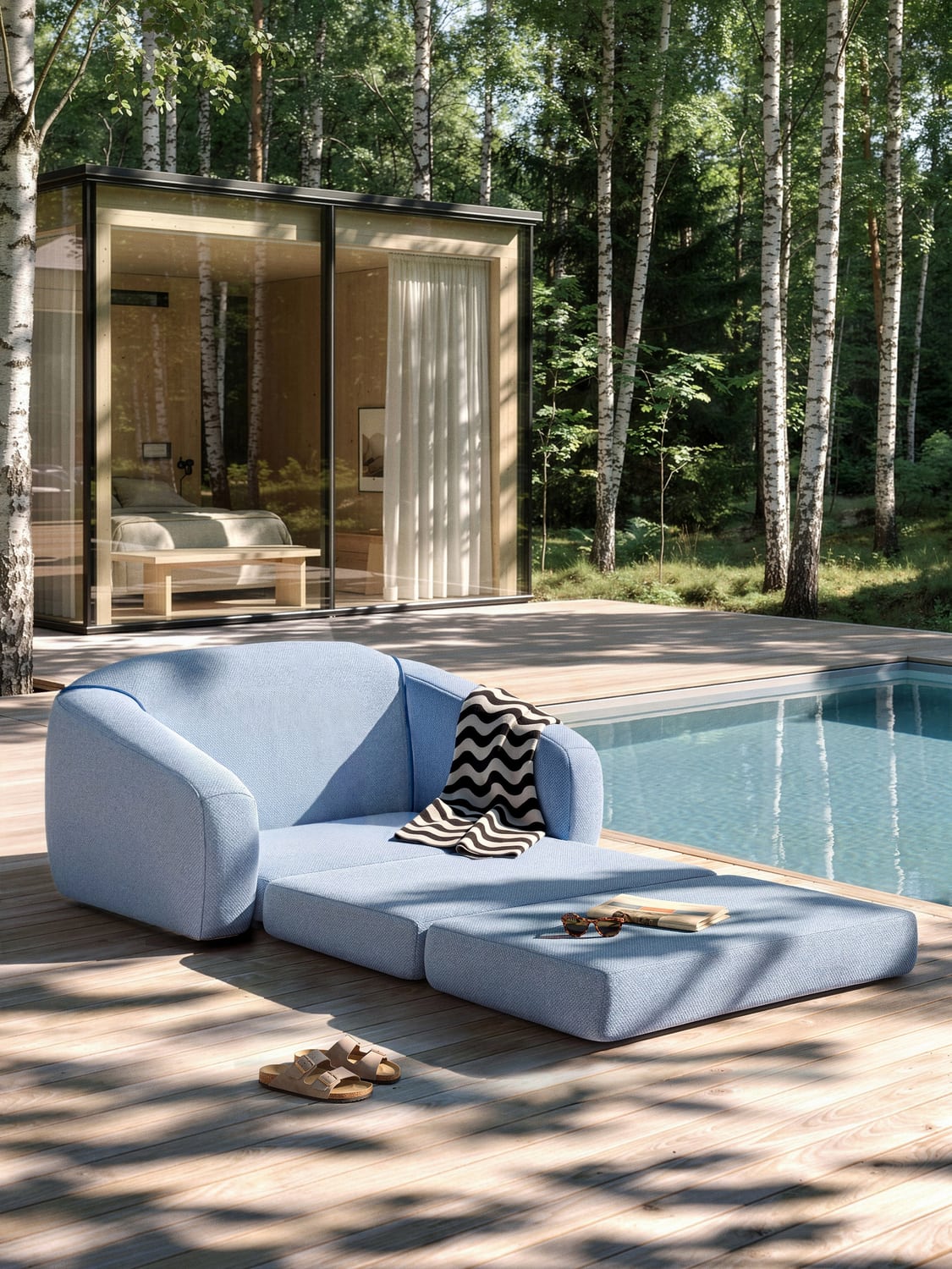 Soleil Garden Sofa / Daybed (2-seater) — Light Blue
