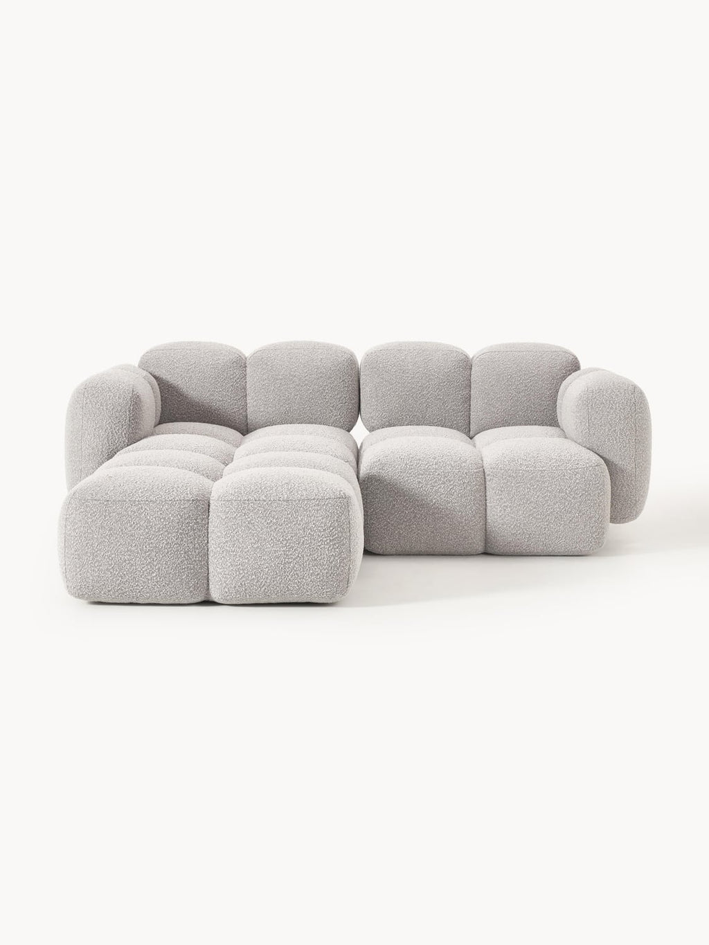 Tayla Modular Sofa (3-seater) in Bouclé with Ottoman (left/right) — Oatmeal