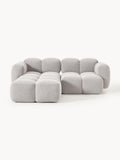 Tayla Modular Sofa (3-seater) in Bouclé with Ottoman (left/right) — Oatmeal