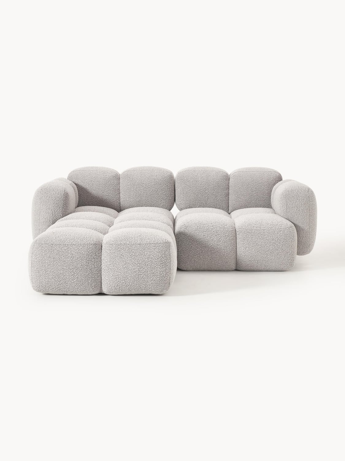Tayla Modular Sofa (3-seater) in Bouclé with Ottoman (left/right) — Oatmeal