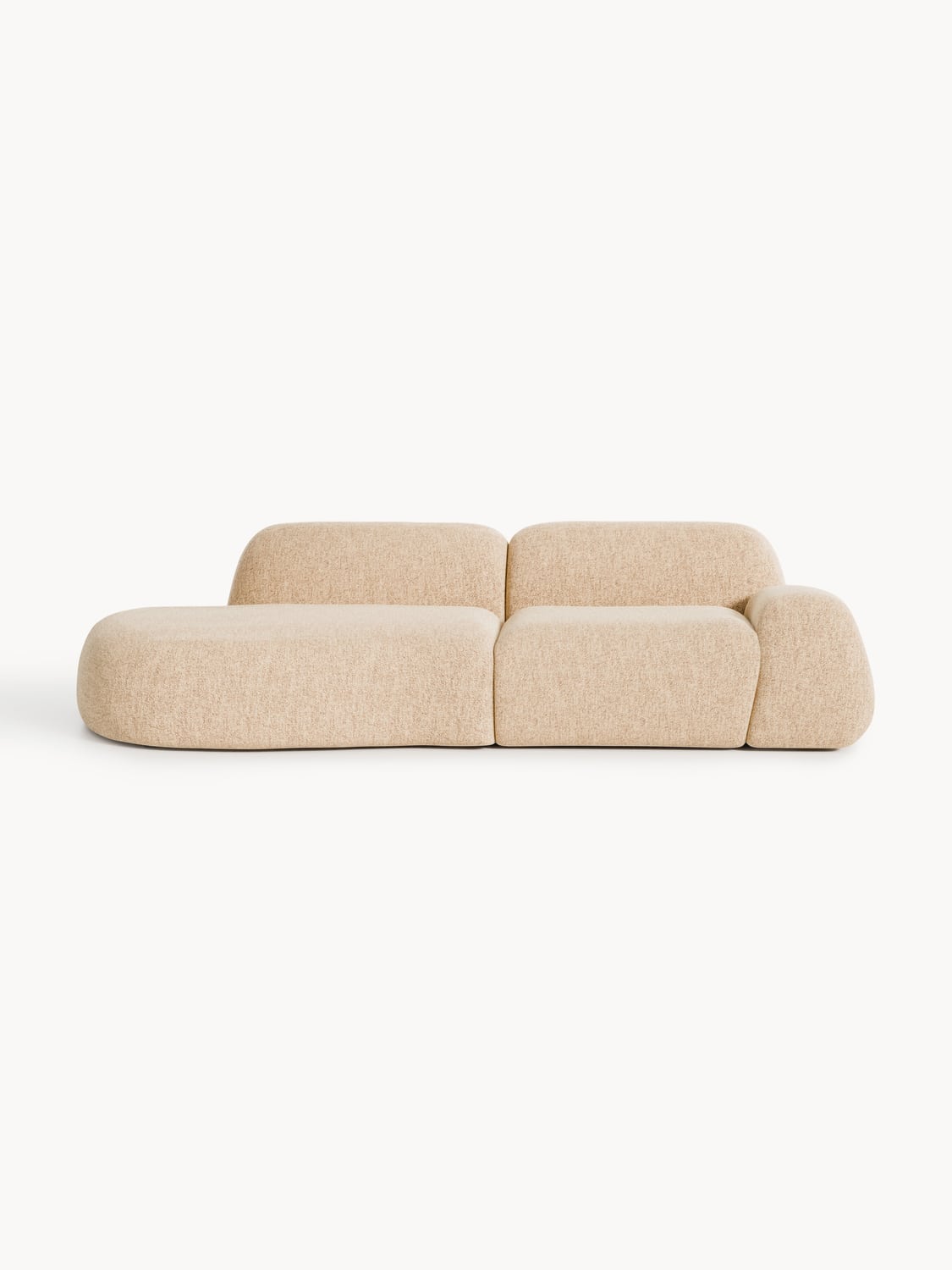 Wolke Modular Bouclé-Chaise (3-seater) — Beige