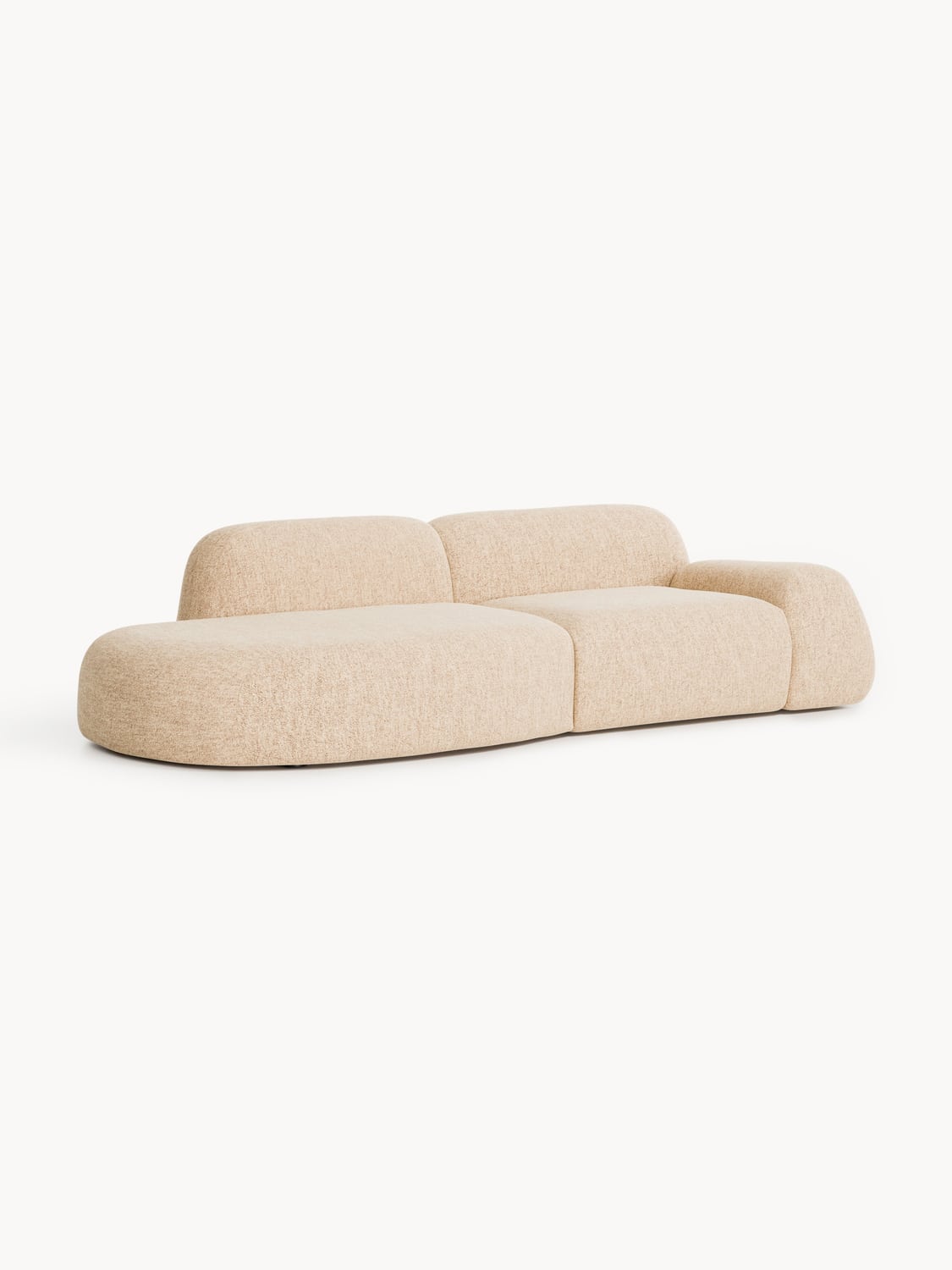 Wolke Modular Bouclé-Chaise (3-seater) — Beige