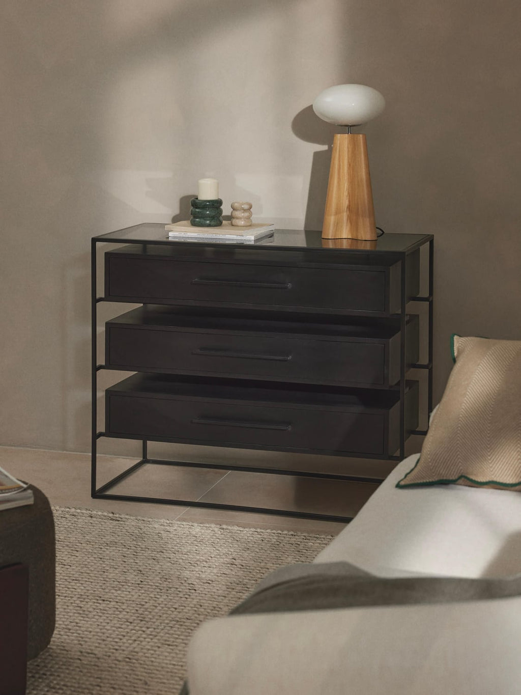 Lyle Chest of Drawers in Mango Wood — Anthracite