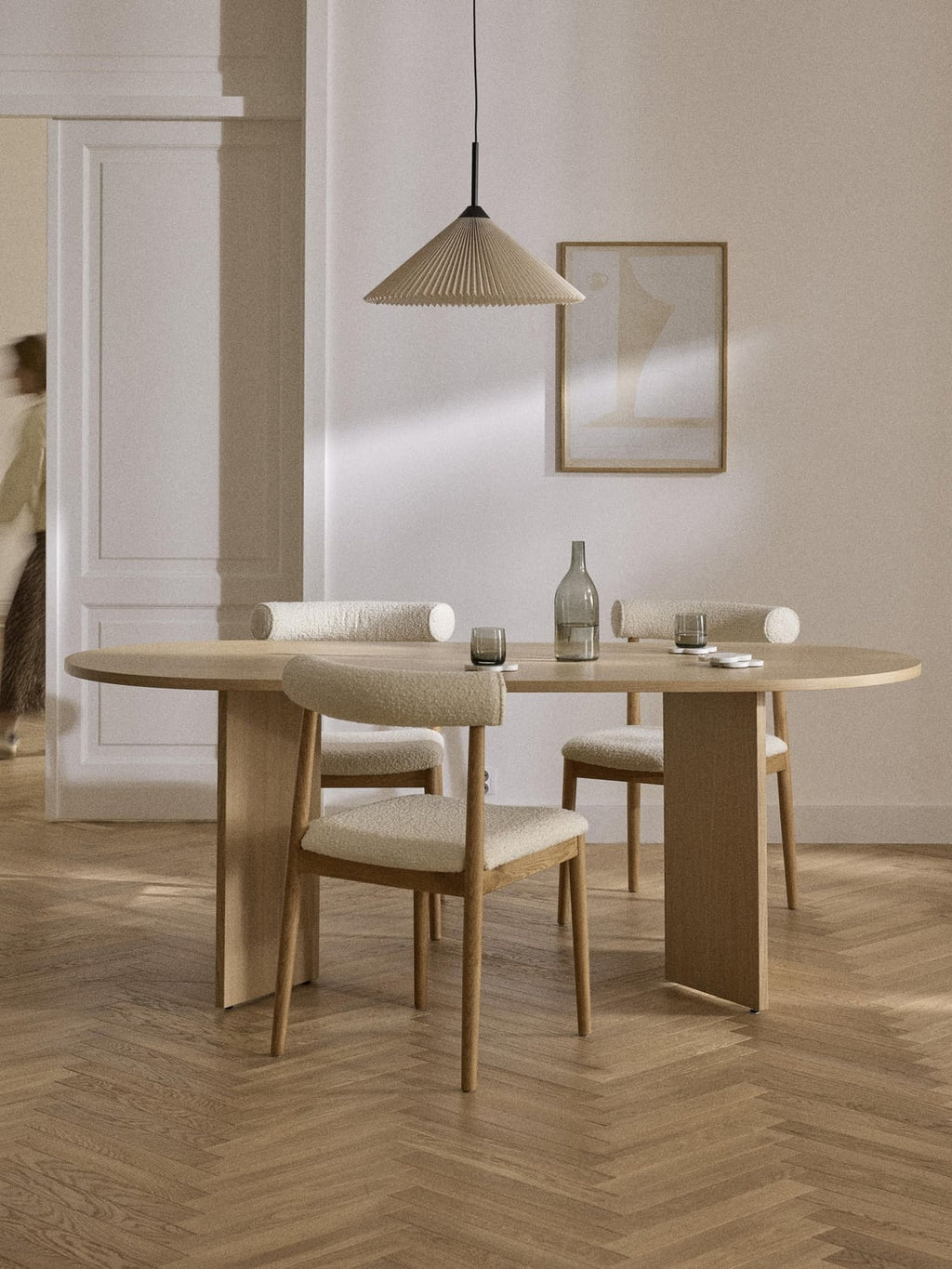 Toni Oval Wood-Dining Table, in various sizes — Beige