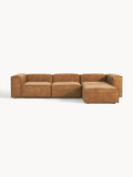 Lennon Modular Sofa (4-seater) in Leather with Ottoman (left/right) — Camel