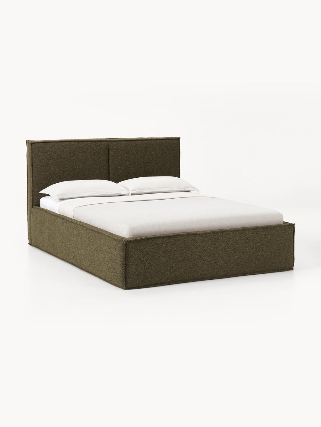 Dream Bouclé Upholstered Bed with Storage — Dark Grey