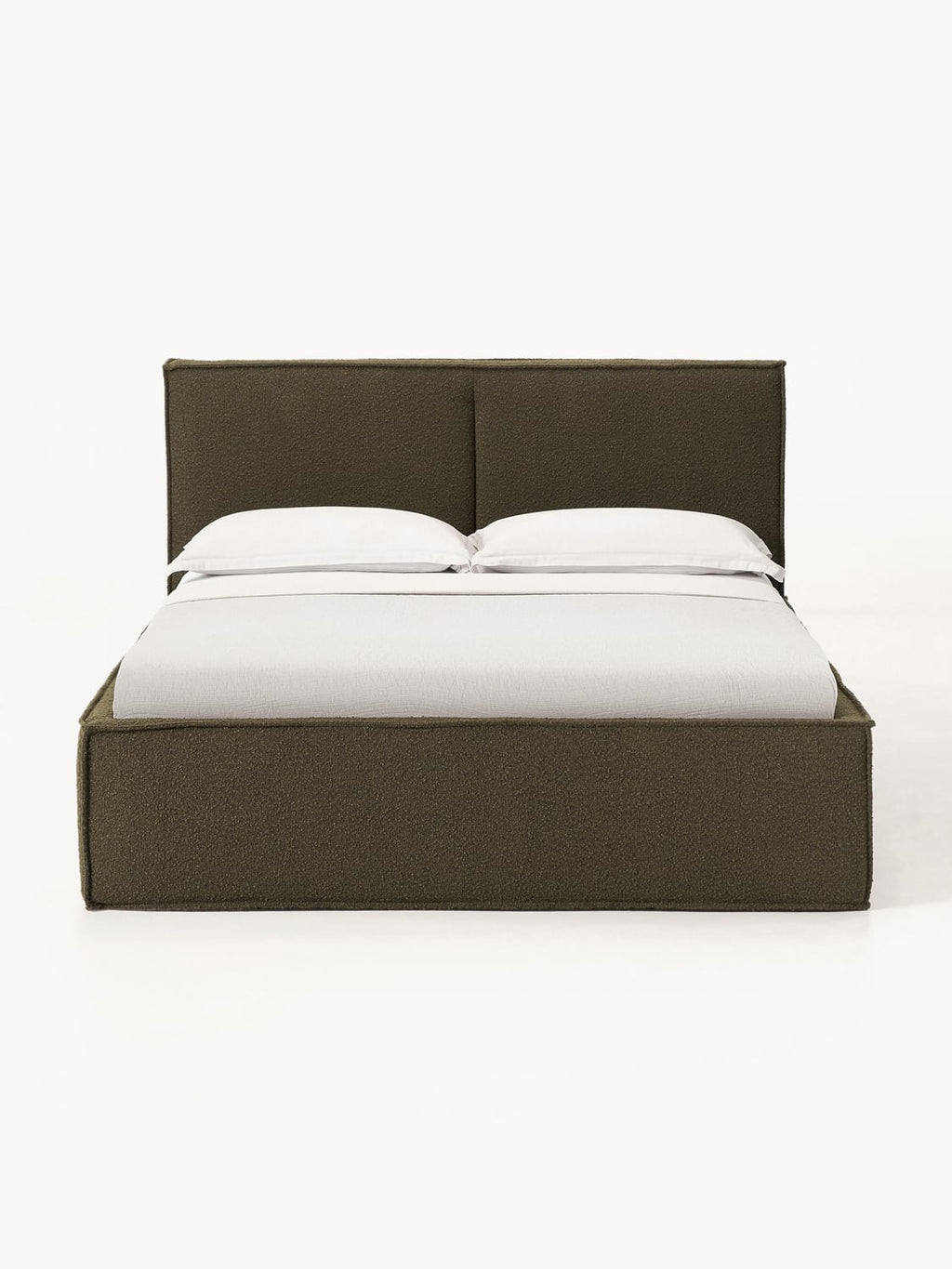 Dream Bouclé Upholstered Bed with Storage — Dark Grey
