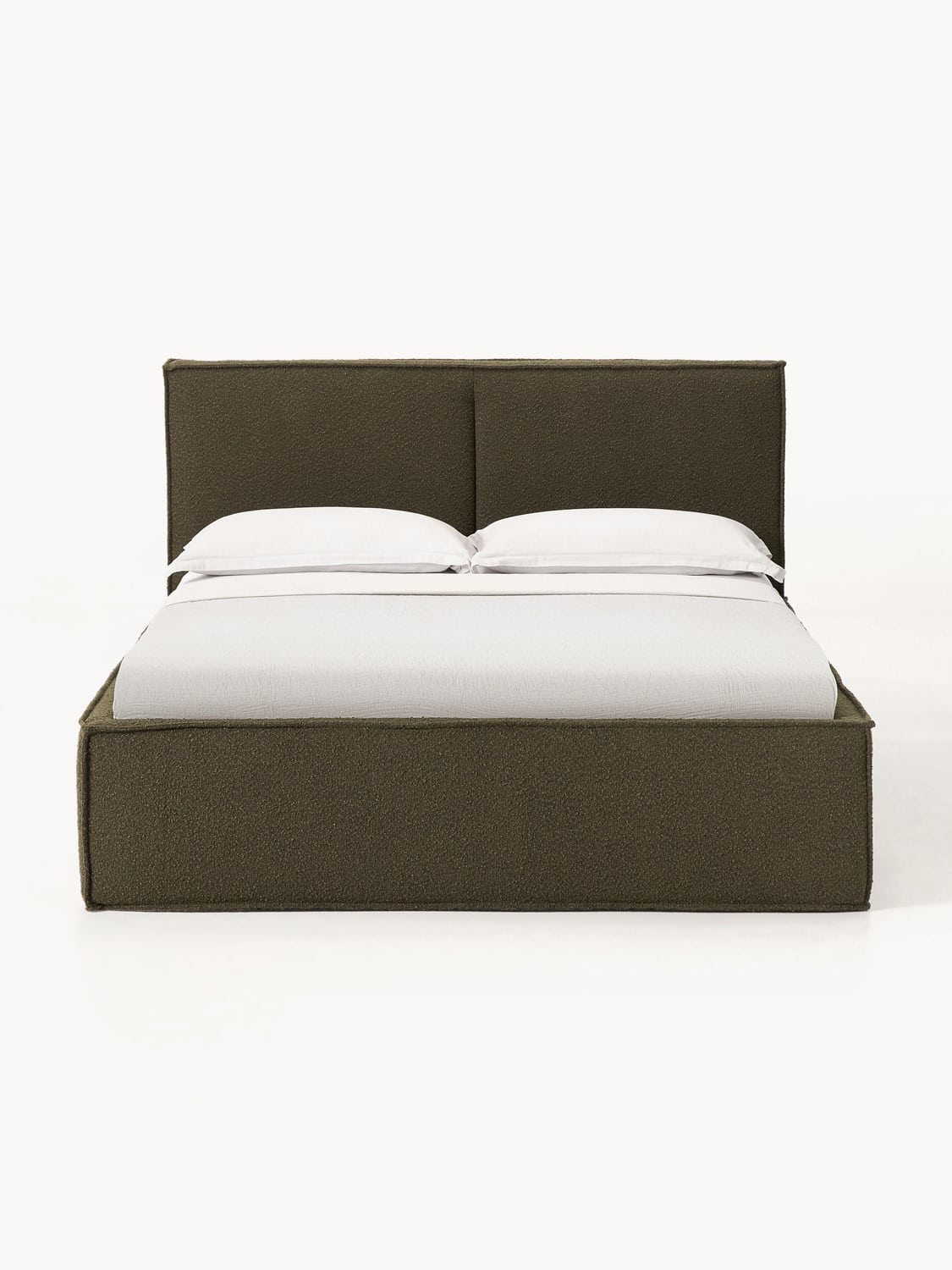 Dream Bouclé Upholstered Bed with Storage — Dark Grey