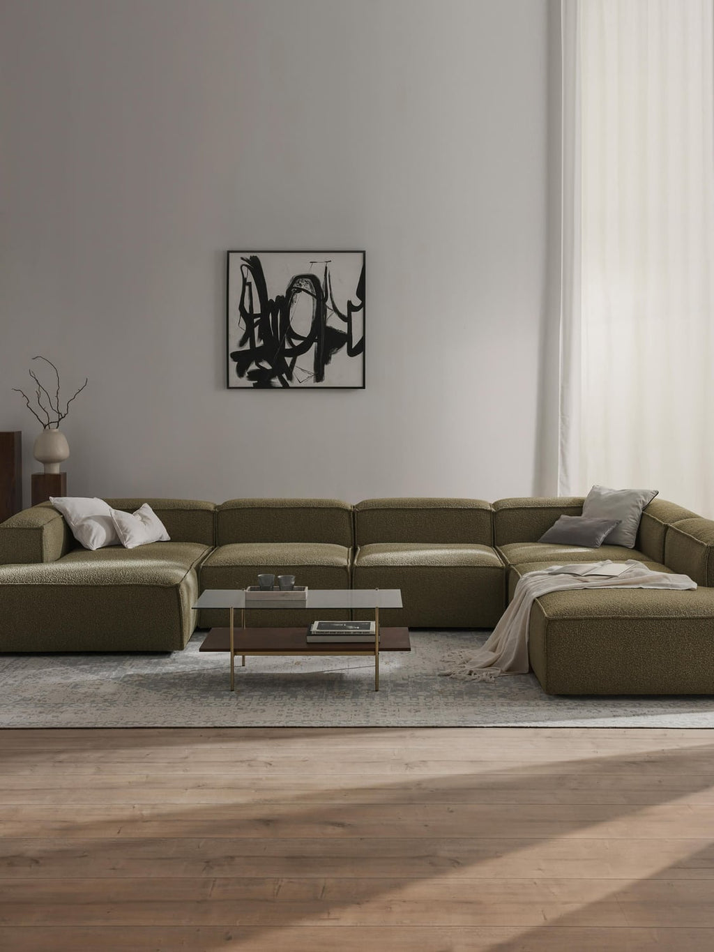 Lennon Modular XL Sofa in Bouclé — Green