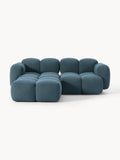 Tayla Modular Sofa (3-seater) in Bouclé with Ottoman (left/right) — Dark Grey
